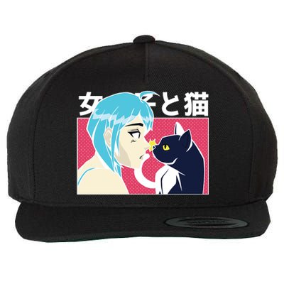 Anime Girl Cat Wool Snapback Cap