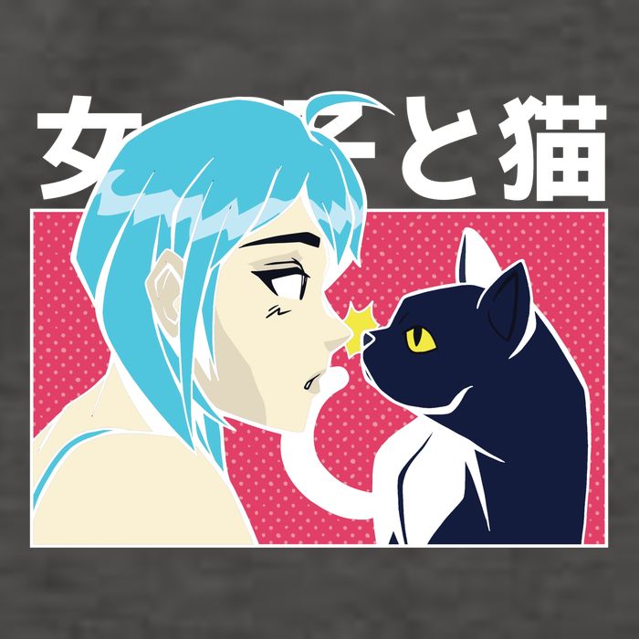 Anime Girl Cat Vector Backpack