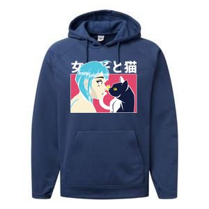 Anime Girl Cat Performance Fleece Hoodie