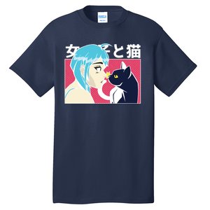 Anime Girl Cat Tall T-Shirt