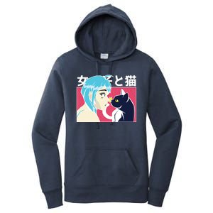 Anime Girl Cat Women's Pullover Hoodie