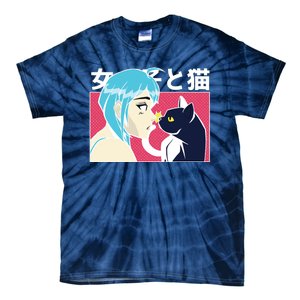 Anime Girl Cat Tie-Dye T-Shirt