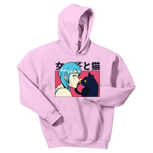 Anime Girl Cat Kids Hoodie