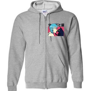 Anime Girl Cat Full Zip Hoodie