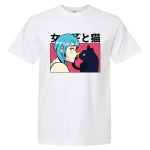 Anime Girl Cat Garment-Dyed Heavyweight T-Shirt