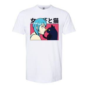 Anime Girl Cat Softstyle CVC T-Shirt