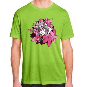 Anime Girl Flowers Adult ChromaSoft Performance T-Shirt