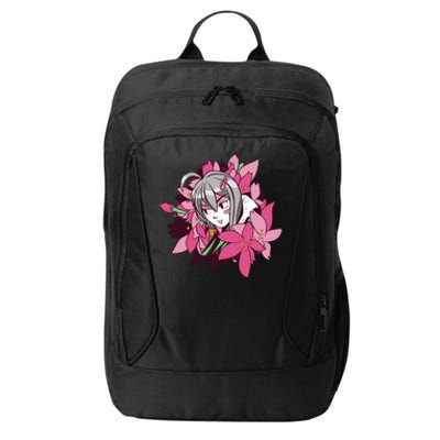 Anime Girl Flowers City Backpack