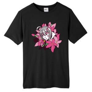 Anime Girl Flowers Tall Fusion ChromaSoft Performance T-Shirt