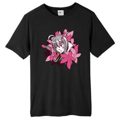 Anime Girl Flowers Tall Fusion ChromaSoft Performance T-Shirt