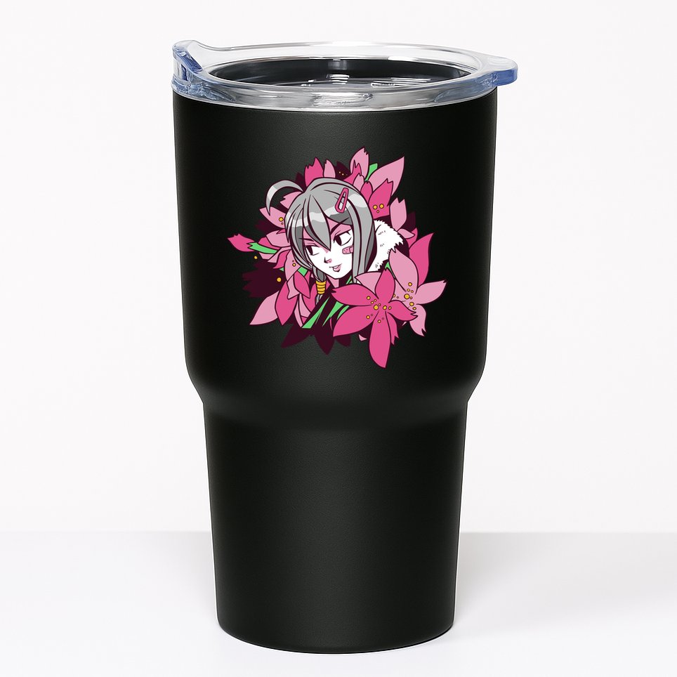 Anime Girl Flowers Tumbler