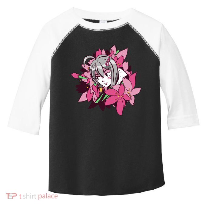 Anime Girl Flowers Toddler Fine Jersey T-Shirt