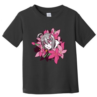 Anime Girl Flowers Toddler T-Shirt