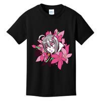 Anime Girl Flowers Kids T-Shirt