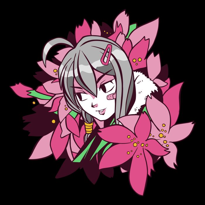 Anime Girl Flowers Kids T-Shirt
