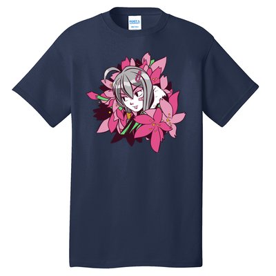 Anime Girl Flowers Tall T-Shirt