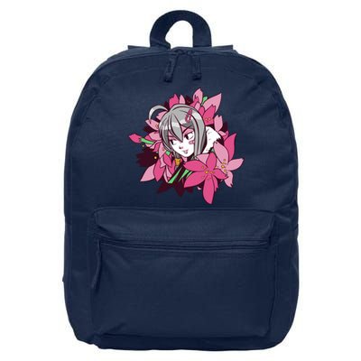 Anime Girl Flowers 16 in Basic Backpack