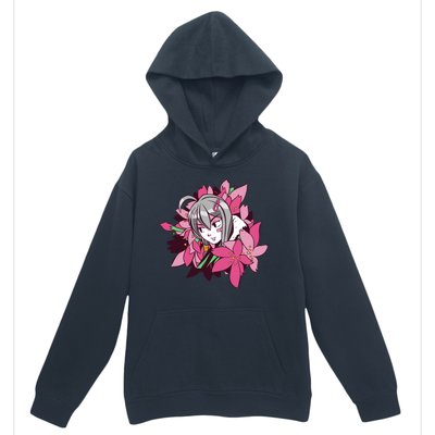 Anime Girl Flowers Urban Pullover Hoodie