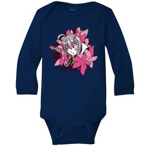 Anime Girl Flowers Baby Long Sleeve Bodysuit