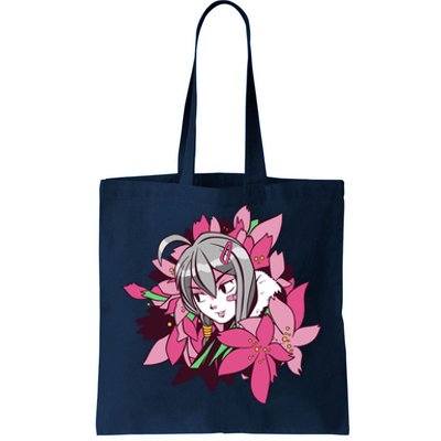 Anime Girl Flowers Tote Bag