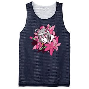 Anime Girl Flowers Mesh Reversible Basketball Jersey Tank