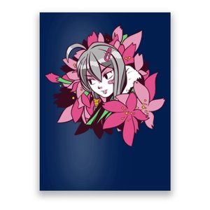 Anime Girl Flowers Poster