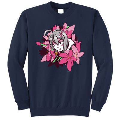 Anime Girl Flowers Tall Sweatshirt