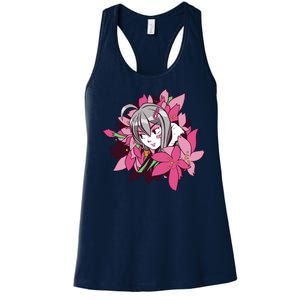 Anime Girl Flowers Women's Racerback Tank