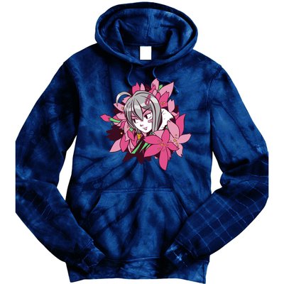 Anime Girl Flowers Tie Dye Hoodie