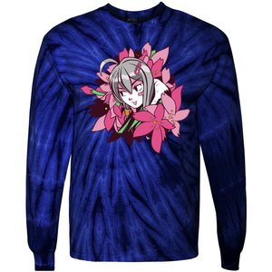 Anime Girl Flowers Tie-Dye Long Sleeve Shirt