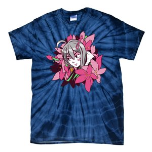 Anime Girl Flowers Tie-Dye T-Shirt