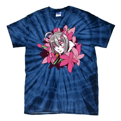 Anime Girl Flowers Tie-Dye T-Shirt