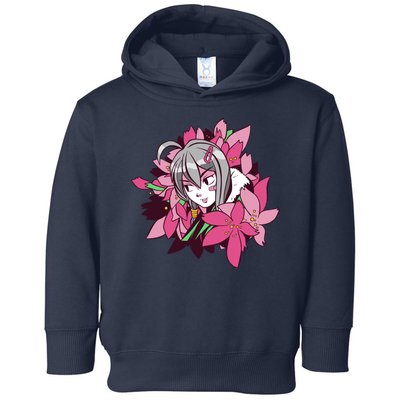 Anime Girl Flowers Toddler Hoodie