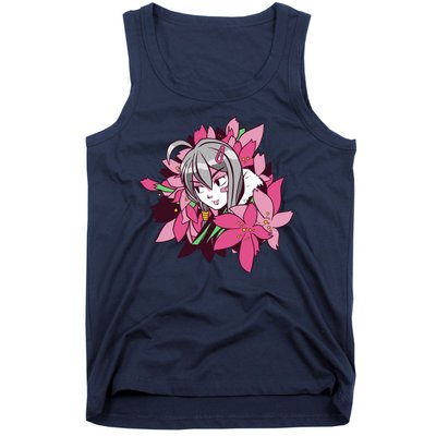 Anime Girl Flowers Tank Top