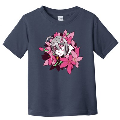 Anime Girl Flowers Toddler T-Shirt