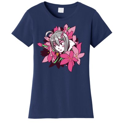 Anime Girl Flowers Women's T-Shirt