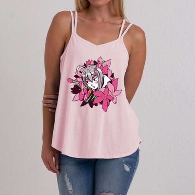 Anime Girl Flowers Women's Strappy Tank