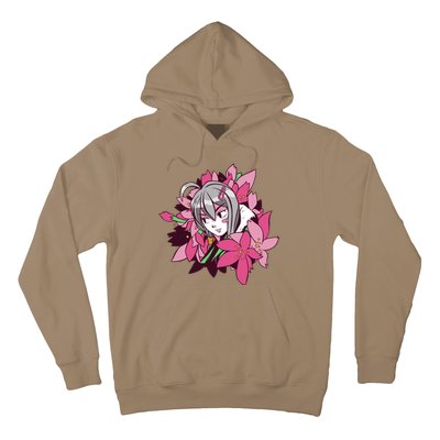 Anime Girl Flowers Hoodie