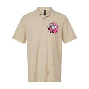 Anime Girl Flowers Softstyle Adult Sport Polo