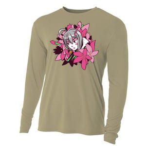 Anime Girl Flowers Cooling Performance Long Sleeve Crew