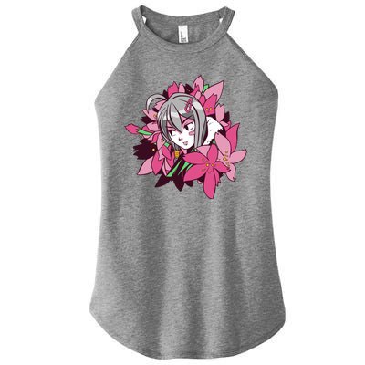 Anime Girl Flowers Women’s Perfect Tri Rocker Tank