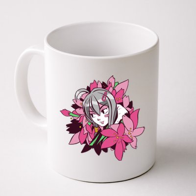 Anime Girl Flowers Coffee Mug