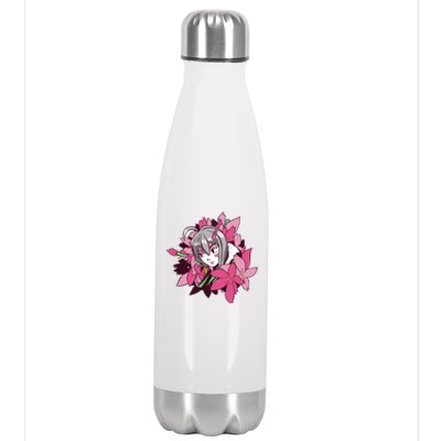 Anime Girl Flowers Stainless Steel Insulated Water Bottle