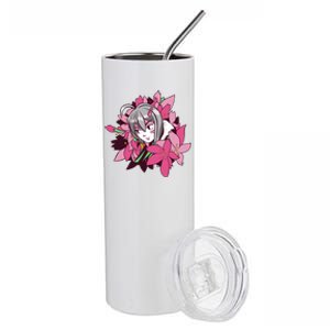 Anime Girl Flowers Stainless Steel Tumbler