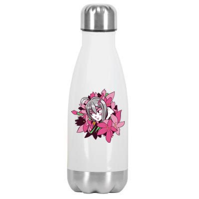 Anime Girl Flowers Stainless Steel Insulated Water Bottle