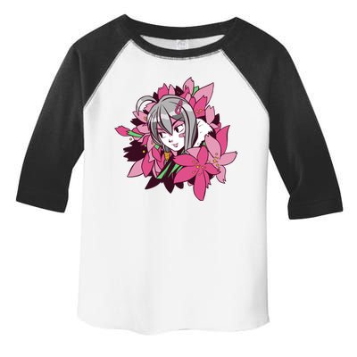 Anime Girl Flowers Toddler Fine Jersey T-Shirt