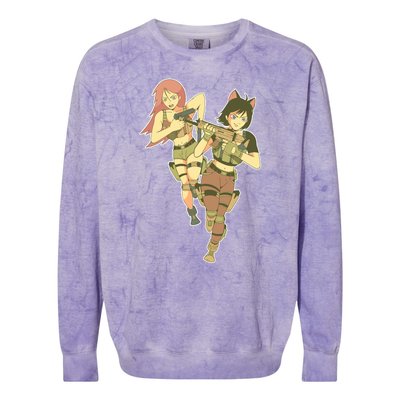 Anime Girl Soldiers Colorblast Crewneck Sweatshirt