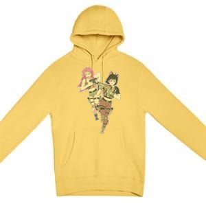 Anime Girl Soldiers Premium Pullover Hoodie