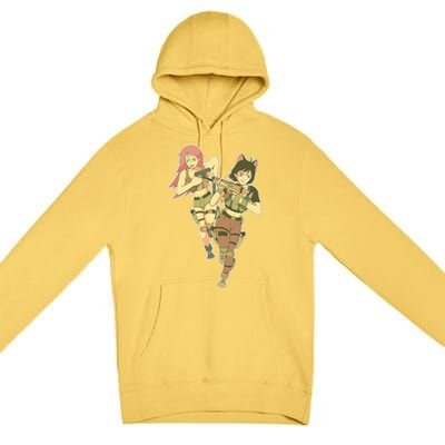 Anime Girl Soldiers Premium Pullover Hoodie