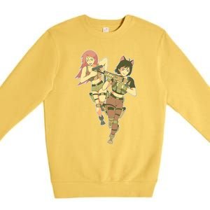 Anime Girl Soldiers Premium Crewneck Sweatshirt